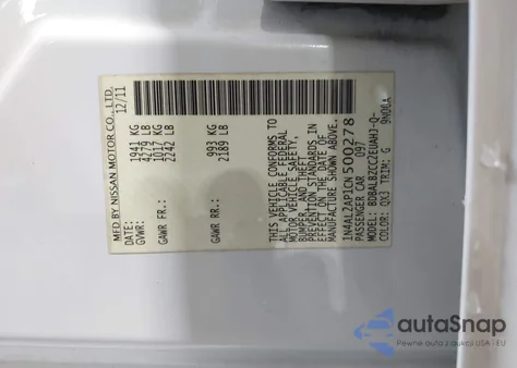 2012 Nissan Altima 2.5 S from USA, damaged, VIN 1N4AL2AP1CN500278